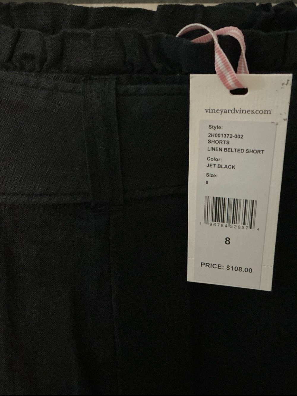VINEYARD VINES WOMENS LINEN BELTED SHORTS Black 8 - Picture 7 of 7